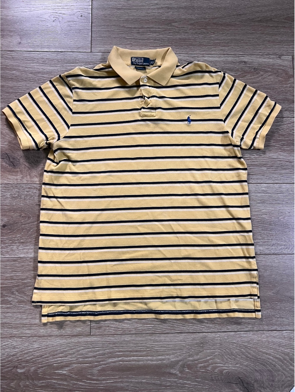 Polo by Ralph Lauren Custom Fit Yellow Striped Polo Shirt XL